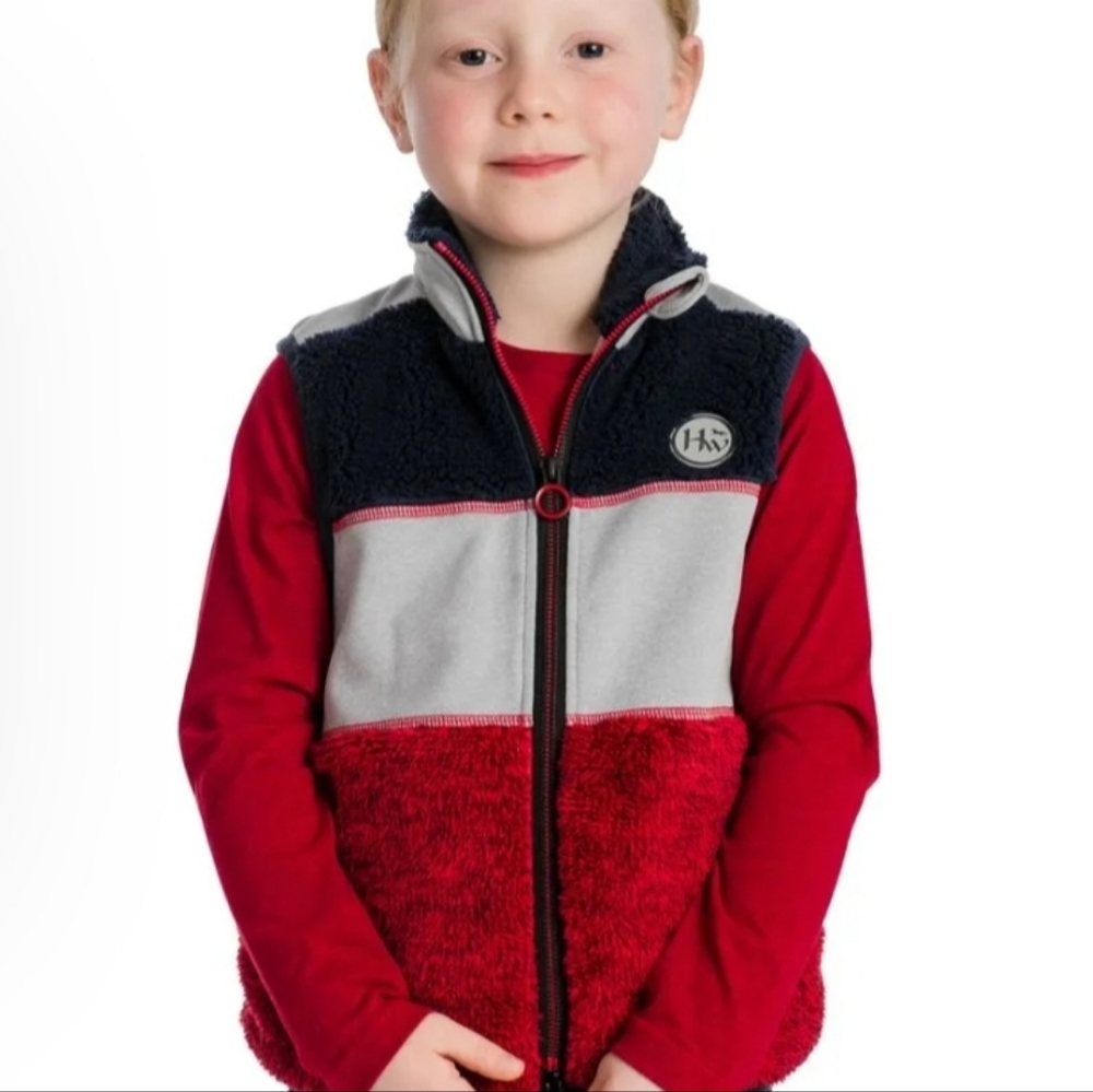 Horseware Kids' Sherpa Vest New Sz 9-10 years Item CKHMTV-ROJB-09 red/grey/n